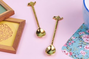 Mini tetera de lujo moderna con mango de cuchara de té y cuchara de café, Juego de 4 piezas para cualquier ocasión - Product Image 3