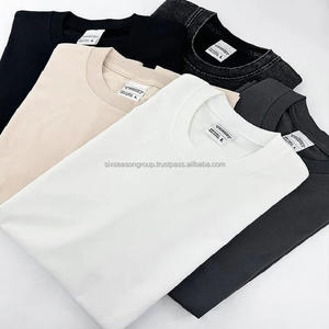 Camiseta de Punto Gruesa de Algodón Mercerizado Modal de Alta Calidad, Corte Regular, Personalizable con Impresión, Lisa, Unisex, Transpirable para Hombre - Product Image 5