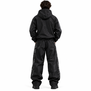 Ensemble veste coupe-vent à capuche imperméable noire pour homme et pantalon cargo Techwear Outdoor Streetwear - Product Image 3