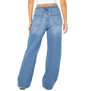 Best Quality Women's Mid <b>Waist</b> Pencil Pants Button Zipper Eco-Friendly Breathable <b>Jeans</b> Trouser for Winter - Product Image 2