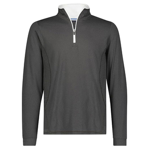 T-shirt pour homme de qualité supérieure avec fermeture éclair 3/4, tissu écologique à séchage rapide, options de couleur et de logo personnalisées, vêtements décontractés pour adultes - Product Image 1