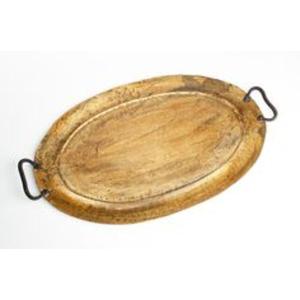 Plateau de service unique en laiton, plat en métal artisanal, vaisselle décorative pour la salle à manger, la décoration intérieure, les restaurants, les hôtels, les mariages, les fêtes et les célébrations - Product Image 3