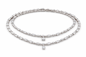 Collier en moissanite taille princesse plaqué or blanc, argent sterling 925, certifié GRA, cadeau de mariage pour femme - Product Image 3