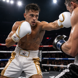 Gants de boxe Premium White Gold Elite en PU pour l'entraînement, le sparring, le kickboxing et le MMA avec support de poignet sécurisé - Product Image 6