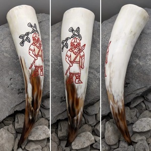 Cuernos de Buey Cortos de Súper Calidad de C.T Viking, Copa de Cuerno para Beber, Grabada y Pulida, Estilo Animal, Decoración del Hogar, Personalizada - Product Image 4