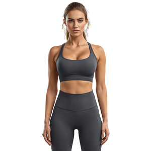 <b>Women</b> Simple Seamless Yoga Set High Waist <b>Leggings</b> and Sports Bra with Elastic Waist Breathable Spandex/Polyester - Product Image 4