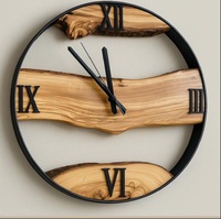 Horloge de coffre en bois de style antique personnalisée, horloge de bureau décorative vintage avec chiffres romains