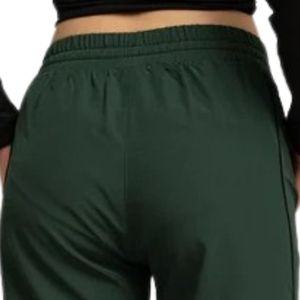 Women's Forest Green Wide Leg Drawstring Pants High Waist Relaxed Casual <b>Trousers</b> with Elastic Waistband Lightweight Everyday - Product Image 4