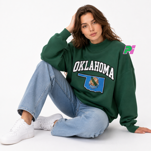 Sudadera Oversize con Cuello Alto Pook International OKLAHOMA, Apliques con Letras MAP, Diseño Personalizado, 100% Algodón, Ropa Urbana - Product Image 5