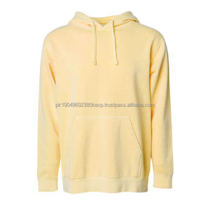 Sweat à capuche décontracté élégant en coton biologique de poids moyen pour les jeunes, 100% teinture pigmentaire, broderie, pull-over doux et durable, motif uni pour l'hiver - Product Image 4