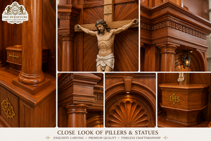 Altar de Madera Tradicional para Iglesia Católica Romana, Estilo Europeo Clásico, Diseños de Altares de Madera para Iglesia Cristiana - Product Image 5