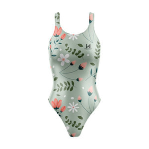 Custom High Quality Women's <b>Bikini</b> Training Swimsuit Tech Back Print Quick Dry Stretchable Spandex/Polyester 1 Piece Bodysuit - Product Image 2