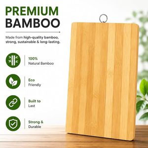 Premium Bamboo Cutting Board with Hanging <b>Ring</b> Eco Friendly Kitchen Chopping Board - Product Image 2