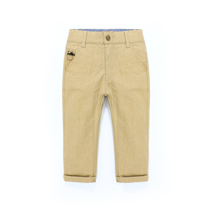 <span class=keywords><strong>Pantalon</strong></span> <span class=keywords><strong>Chino</strong></span> Kaki Sergé de Coton Personnalisé pour Bébé Garçon, Coupe Droite et Respirant, Écologique, Séchage Rapide, Extensible, Coupe Classique avec Taille Élastique - Product Image 4