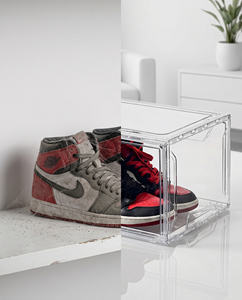 Boîte de présentation de chaussures en acrylique transparent moderne et élégante, personnalisable, facile à assembler pour une utilisation sur comptoir - Product Image 5