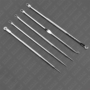 Kit de 5 piezas de acero inoxidable para extraer puntos negros y blancos – Herramientas profesionales para eliminar el acné y las espinillas del rostro con estuche de almacenamiento - Product Image 2