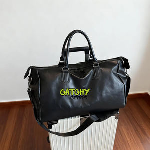 Premium Vintage Leather Duffle Bag – Large <b>Travel</b> <b>Holdall</b> – Genuine Full Grain Leather Weekend Bag for Men Women Airport Use - Product Image 1