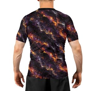 เสื้อรัดกล้ามเนื้อแขนสั้นสำหรับ MMA/BJJ แบบขายส่ง สั่งทำได้ พิมพ์ลายด้วยความร้อน ระบายอากาศ แห้งเร็ว เหมาะสำหรับการฝึกซ้อมในยิม - Product Image 5