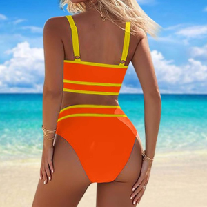 Conjunto de Bikini de Dos Piezas para Mujer, Traje de Baño Sexy, Top con Cuello Halter y Cordones Ajustables - Product Image 4