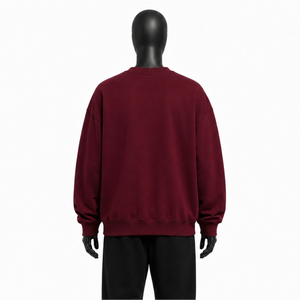 Wholesale Custom Embroidery Logo Oversized Crewneck Sweatshirt Unisex Heavyweight Fleece Pullover Vintage Streetwear <b>Top</b> - Product Image 3