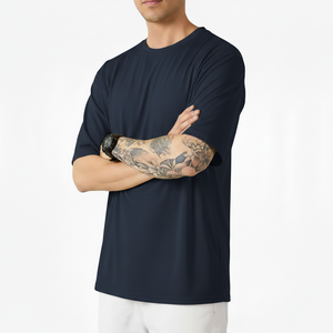 Camiseta Vintage de Algodón para Hombre, Estilo Urbano, Cuello Redondo Personalizado, 240 g/m², Tejido Grueso Estampado, Talla Grande - Product Image 1
