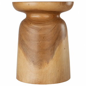 Pawn Accent <b>Side</b> <b>Table</b> Minimalist <b>Rustic</b> Solid Suar Wood High Quality Durable Natural Finish Living Room Furniture Home Decor - Product Image 2