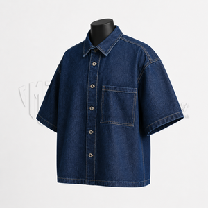 Chemise en jean pour homme, coupe classique, manches longues, décontractée, boutonnée, en coton écologique, respirante, infroissable, effet vintage, OEM - Product Image 2