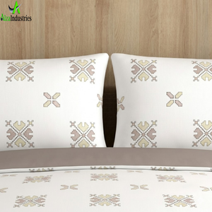 Export Quality Super King 120x120 Inch Cotton Bedsheet <b>Set</b> Neutral Motif Print Comfortable Premium <b>Bedspread</b> with 2 Pillowcases - Product Image 5