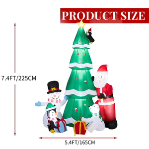 Decorazione Natalizia Gonfiabile in PVC Illuminata da 2,3 m, Divertente Babbo Natale e Pupazzo di Neve, Decorazioni da Giardino, Albero di Natale - Product Image 6