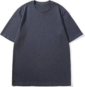 T-shirt long homme grande taille de qualité supérieure, manches courtes, coupe ample, anti-rétrécissement, 100 % coton respirant, écologique, vierge - Product Image 1