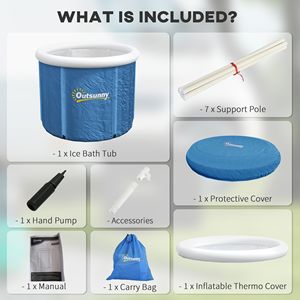 Vasca Portatile Blu Scuro per Bagno di Ghiaccio con Coperchio Termico, Vasca per Terapia a Freddo per il Recupero degli Atleti, Accessorio - Product Image 6