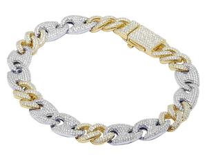 สร้อยข้อมือโซ่ชุบทอง18K สุดหรูพร้อมเพชรทรงกลมสำหรับใส่ได้ทั้งชายและหญิง - Product Image 2