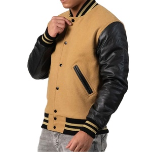Chaqueta Varsity de Alta Calidad con Mangas de Cuero y Cuerpo de Lana de Camello, Talla y Logotipo Personalizados, Chaqueta Lettermen, Chaqueta de Béisbol, Chaqueta de Invierno 2026 - Product Image 4