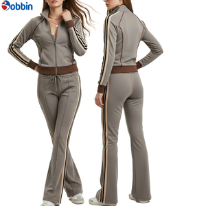 Chándal Deportivo Informal para Mujer, Marca Bobbin, Color Gris, Manga Larga, Rayado, para Otoño, Corte Regular, con Bolsillos Laterales y Cintura Elástica - Product Image 3