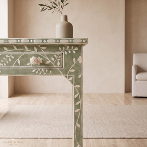 Table console élégante artisanale avec incrustations en os, meuble de décoration intérieure pour salon, meilleur prix - Product Image 5