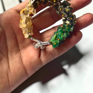 Handmade Crystal <b>Bracelet</b> With Green And Yellow Stones Silver Chain Closure Natural Gemstone Jewelry For Women - Product Image 2