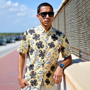 Chemises décontractées unisexes à manches courtes pour l'été, chemises tropicales pour hommes, chemises hawaïennes en coton à manches courtes - Product Image 1