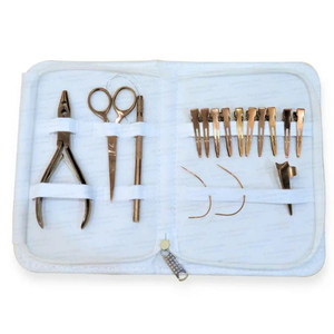 Kit d'outils professionnels écologiques pour extensions capillaires à marque privée personnalisée – Pince à micro-perles en bronze pour installation et retrait - Product Image 2