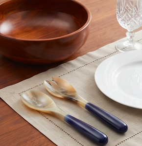 Ensemble de cuillères et fourchettes minimalistes avec manches bleues, ustensiles de service pour la table et les mariages - Product Image 4
