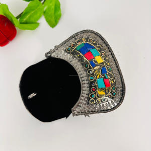 Pochette Mosaïque Écologique Or et Argent Ton Pierre et Laiton Stud Sling Sacs Boho Fashion Purse Collection Par FWE - Product Image 2