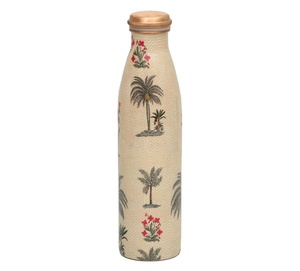 Bouteille d'eau en cuivre émaillé Yoga ayurvédique Drinkware avec design imprimé Avantages pour la santé Verres en plastique - Product Image 1