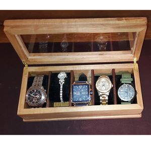 Boîte à montres en bois personnalisée avec logo, nouveau design, artisanat fait main, organiseur de montres de bureau, prix incroyable - Product Image 3