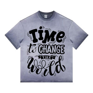 Camiseta Gráfica de Gran Tamaño para Hombre, Estilo Vintage, Lavado Ácido, Personalizada al por Mayor, OEM - Product Image 2