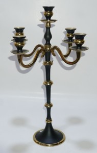 Vintage 3 Arm Metal Candelabra Matte <b>Black</b> <b>Polished</b> Gold Eco-Friendly Christmas Home Decor Centerpiece - Product Image 2