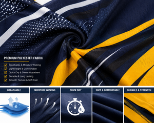 Custom Navy Yellow Sublimation <b>Polo</b> Shirt Men Quick Dry Polyester Sports Golf Team Uniform Printed Performance <b>Polo</b> OEM ODM - Product Image 5