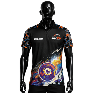 เสื้อโบว์ลิ่งผู้ชาย ORVO Sports แขนสั้น พิมพ์ลายแบบ Sublimation ระบายอากาศ แห้งเร็ว ผ้าเทอร์รี่ โพลีเอสเตอร์ 100% สวมใส่สบายๆ สำหรับเล่นกีฬา - Product Image 5
