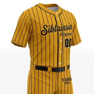 Ensemble de maillots de baseball pour entraînement sportif, entièrement boutonnés, personnalisables pour équipe, respirants, grandes tailles, sublimation, toucher doux, baseball et softball - Product Image 6