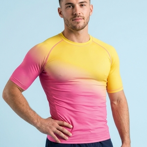Custom <b>Men</b> Compression Fitness Tee Half Sleeve High <b>Stretch</b> Athletic Gym Sportswear Performance Wear - Product Image 6