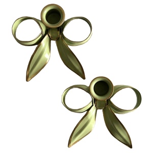 Bougeoirs de Noël modernes d'intérieur Table de salon Chandeliers Bougeoirs de finition dorée - Product Image 4