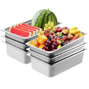 Set di 6 Vasche Professionali in Acciaio Inox da 0,8 mm di Spessore, Profondità 6 Pollici, per Riscaldamento e Mantenimento Cibi nei Ristoranti, Misura Standard, Antiaderenti - Product Image 2